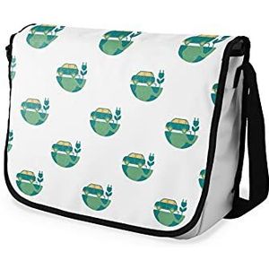 Bonamaison Digitaal bedrukte boodschapper schooltas voor studenten, cross-body tas, koerierstas, schoudertas voor kinderen, meisjes, jongens, maat: 29x36 cm