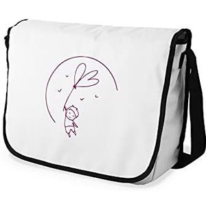 Bonamaison Digitaal bedrukte boodschapper schooltas voor studenten, cross-body tas, koerierstas, schoudertas voor kinderen, meisjes, jongens, maat: 29x36 cm