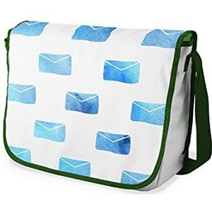 Bonamaison Digitaal bedrukt Messenger schooltas met riem, kaki voor meisjes en jongens, schoudertassen voor studenten, weer op school, 29 x 36 cm, Meerkleurig, Messenger schooltassen voor meisjes en jongens