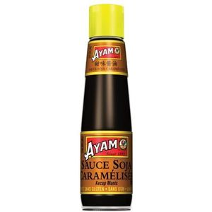 AYAM Soja-Saus gekaramelliseerd, hoogwaardige, authentieke aroma's uit Azië, ideaal voor het koken thuis, marinades en grillen, gezonde voeding, glutenvrij, zonder conserveringsmiddelen, 210 ml