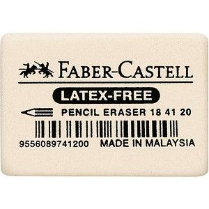 20 x Faber Castell Radiergummi Kautschuk 40x27x13mm weiß für Blei- + F