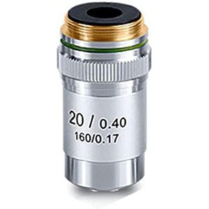 Lab Verbruiksartikelen Microscopen Lens 4X 10X 20X 40X 60X 100X (olie) Achromatische Objectieve Lens Zilver Zwart Shell Lens Adapter (Beschrijving: 10X, Warna: Zilver)