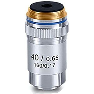 Lab Verbruiksartikelen Microscopen Lens 4X 10X 20X 40X 60X 100X (olie) Achromatische Objectieve Lens Zilver Zwart Shell Lens Adapter (Beschrijving: 20X, Materiaal: Zwart)