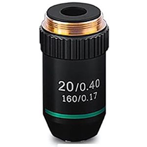 Lab Verbruiksartikelen Microscopen Lens 4X 10X 20X 40X 60X 100X (olie) Achromatische Objectieve Lens Zilver Zwart Shell Lens Adapter (Pember: 6 STKS per set, Kleur: Zwart)