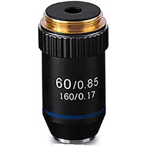 Lab Verbruiksartikelen Microscopen Lens 4X 10X 20X 40X 60X 100X (olie) Achromatische Objectieve Lens Zilver Zwart Shell Lens Adapter (Beschrijving: 40X, Warna: Zilver)
