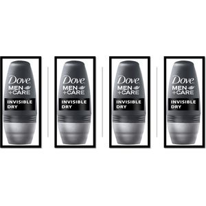Dove Deo Roller MEN - Invisible Dry - Voordeelverpakking 4 x 50 ml