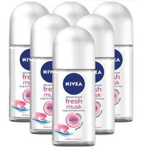 Nivea Women  48 uur Anti-perspirant roller- Musk 6 Pack