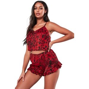 Merry See Trfntg100645, nachtkledingset (tank + short), rood en zwart, S, rood en zwart, S, Rood en zwart.