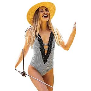 Angelsin Dames TRFNTG102489 Badpak, uit één stuk, veelkleurig, 38