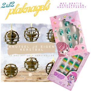 Plaknagels Duo Set | 2 x 12 Nepnagels | Met Gratis Diamant Pen | voor Kinderen | Geen Lijm Nodig