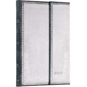 Paperblanks DI7091-7 kalender 12 maanden 2021 | witte siliconen | liggend formaat | midi (130 × 180 mm)