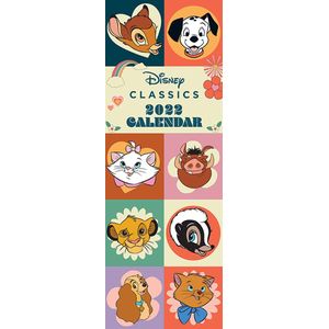 Disney Classics Retro Kalender 2022 - Slim Wandkalender 15 cm x 42 cm - Officieel gelicentieerd product