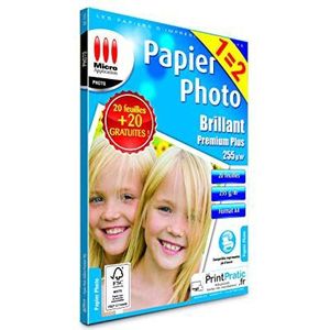 Micro Application Fotopapier - fotopapier - A4 vellen - printerpapier - fotopapier - fotopapier - fotopapier A4-255g papier FSC-gecertificeerd - 20+20 vellen