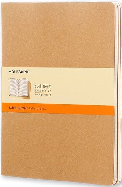 Moleskine Notizheft Cahier XL 19x25cm VE=3 Stück liniert packpapierbra
