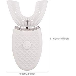 Wireless Elektrische tandenborstel Automatic Ultrasonic borstel van tanden 360 Degrees Nano Siliconen U-vormige USB oplaadbare teethbrush P40 (Color : White)