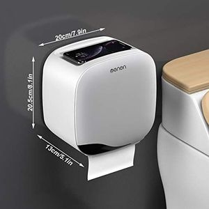 Tandenborstelhouder Wall Mounted Automatische Tandpasta Dispenser opslag Rack Föhn Holder Tissue Box badkameraccessoires Set (Color : Gray Tissue Box)