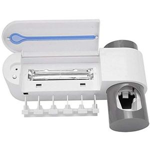 2019 Nieuwe 2 in 1 UV Tandenborstel Sterilisator Tandenborstelhouder Automatische Tandpasta Squeezers Dispenser huis Badkamer Set (Color : No box, Size : EU PLUG)