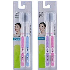 2 stks zachte tandenborstel volwassen siliconen nano borstel orale zorg nano-antibacteriële tandenborstel oraal schoonmaak tool