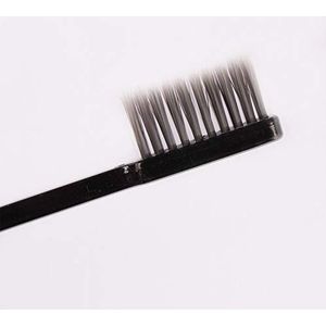 Draagbare compacte bamboe houtskool vouwen vouw reizen camping wandelen buiten gemakkelijk opvouwbare tandenborstel (Color : Black)