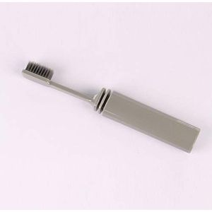 Draagbare compacte bamboe houtskool vouwen vouw reizen camping wandelen buiten gemakkelijk opvouwbare tandenborstel (Color : Gray)