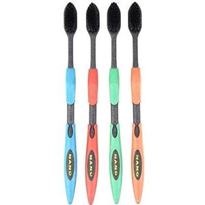 4 stks Ultra zachte tandenborstel bamboe houtskool dentale tandenborstel compacte hoofd en slanke ontwerp orale zorg for gevoelig tandvlees (Color : 4Pieces)