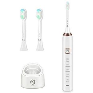Borstel-modi Automatische elektrische tandenborstel IPX7 Waterdicht USB Oplaadbare Whitening Oral Health Care Best Gift (Color : White)