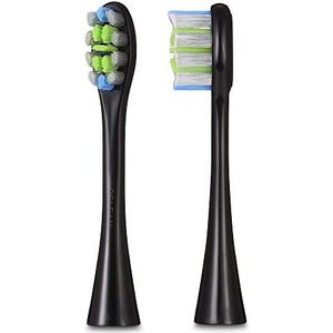 2pcs vervangende elektrische borstelhoofden automatische elektrische sonische tandenborstel hoge kwaliteit (Color : Black)