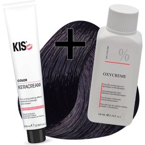 KIS haarverfset - 2C Donker cassis  - haarverf & waterstofperoxide