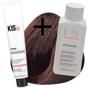 KIS haarverfset - 5CB Licht chocolade bruin  - haarverf & waterstofperoxide