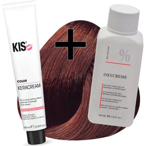 KIS haarverfset - 5RK Licht rood koper bruin  - haarverf & waterstofperoxide