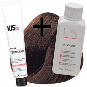 KIS haarverfset - 6E Donkerblond espresso  - haarverf & waterstofperoxide