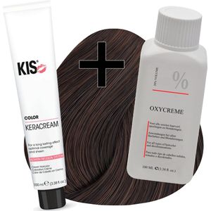 KIS haarverfset - 6H Donker hazelnoot blond  - haarverf & waterstofperoxide
