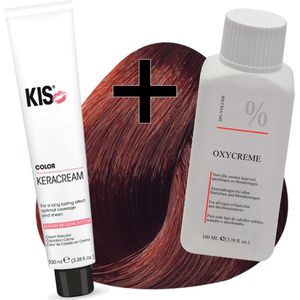 KIS haarverfset - 6RK Donker rood koper blond  - haarverf & waterstofperoxide