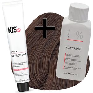 KIS haarverfset - 7H Medium hazelnoot blond  - haarverf & waterstofperoxide