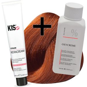 KIS haarverfset - 7K Middel koper  - haarverf & waterstofperoxide