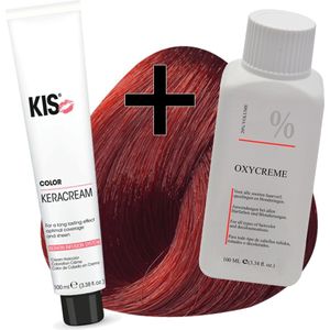 KIS haarverfset - 7R Licht rood  - haarverf & waterstofperoxide