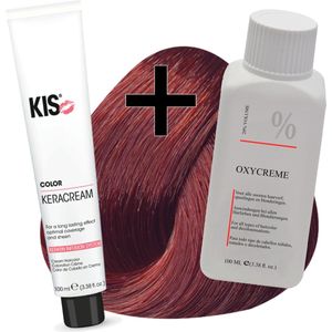 KIS haarverfset - 7RV Licht rood violet  - haarverf & waterstofperoxide