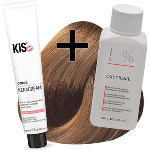 KIS haarverfset - 7T Licht tabak  - haarverf & waterstofperoxide