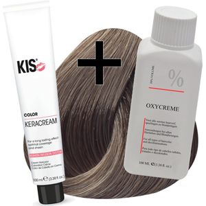 KIS haarverfset - 8MN Licht mat blond  - haarverf & waterstofperoxide