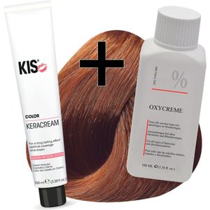 KIS haarverfset - 8RT Licht rood tabak  - haarverf & waterstofperoxide