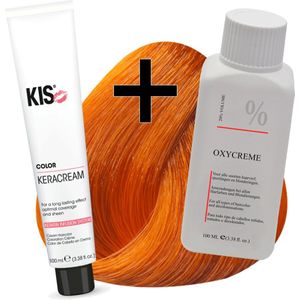 KIS haarverfset - 9K Extra licht koper  - haarverf & waterstofperoxide