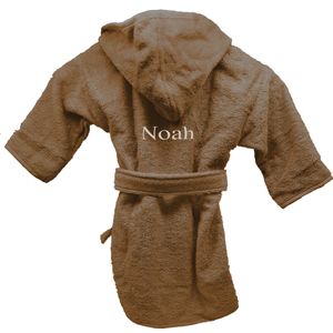 Badjas uni line 1-2jr - brown clay  - met GRATIS geborduurde naam
