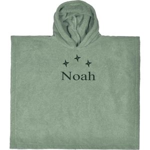 poncho - stone green  - met EIGEN naam