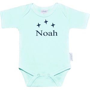 rompertje uni line - 62-68 - mint  - met EIGEN naam