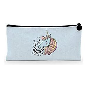 Bonamaison Digitaal bedrukt canvas etui met ritssluiting, etui met ritssluiting, pennenzak voor school, canvas voor kinderen, jongens, meisjes, 100% katoen, uniseks, 1 stuk, 21 x 12 cm