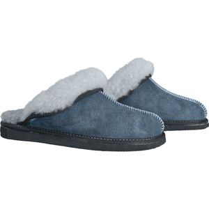 Van Buren – Heren Pantoffel Instapper – Grijs – Lamsvacht – Maat 45 – Stevige Rubberzool