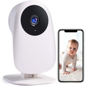 Intelectro Babyfoon - Wi-Fi Babymonitor met 1080p HD Camera - Eenvoudige Installatie - Tweewegs Audio - Intelligente Herkenning - Wi-Fi Connectiviteit - Meerdere Opslagmogelijkheden - Wit - Levering Sneller dan Aangegeven!