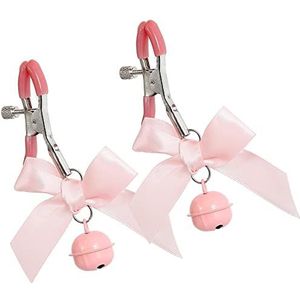 2 borstklemmen niet-doorboord verstelbare lichaamsbelklemmen vrouwelijke plezierklemmen valse ring (kleur: roze, maat: één maat)