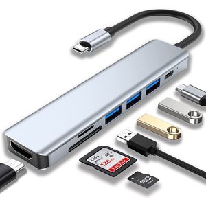 Intelectro USB C Hub - Upgrade jouw Connectiviteit met de USB C HUB 7 in 1 en 4K HDMI: Ultieme Veelzijdigheid, Snelle Dataoverdracht en Indrukwekkende 4K-resolutie - 3 USB Poorten - 1 USB C - HDMI - SD en Micro SD - Levering Sneller dan Aangegeven!