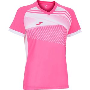Joma Supernova II Shirt Korte Mouw Dames - Fluo Roze Wit